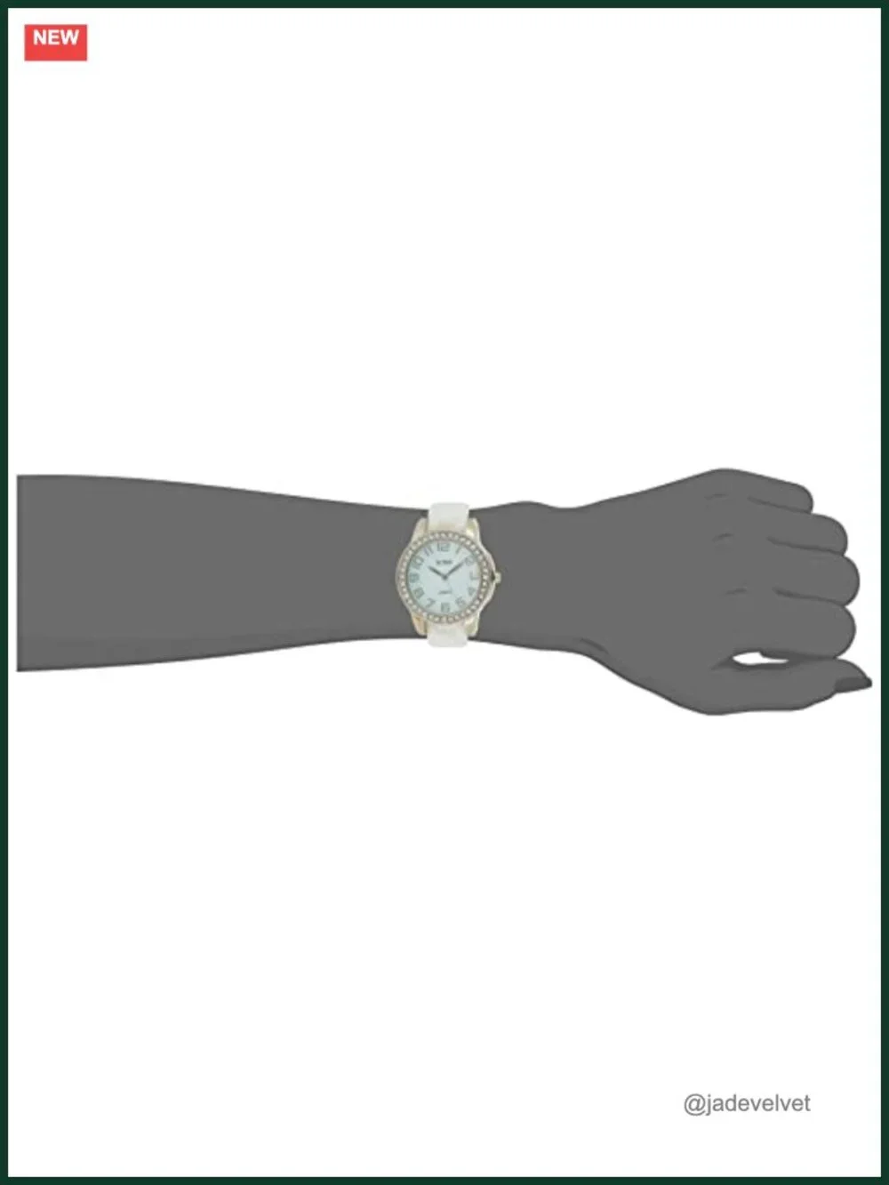 Silver-Tone Analog Watch Crystal-Accent Bezel 7 Interchangeable Silicone Bands